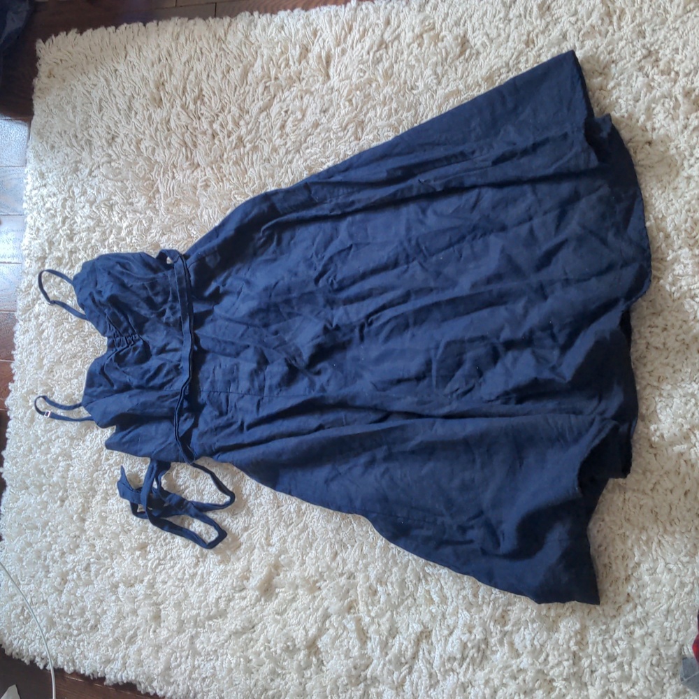 Navy Gap midi summer linen/cotton dress